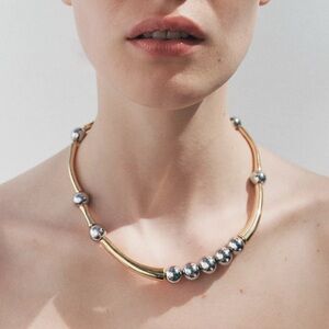 ZARA Gold /Silver Tubes & Circles Necklace